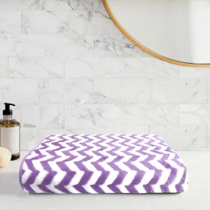 Mervo Stripe Bath Towel - Purple
