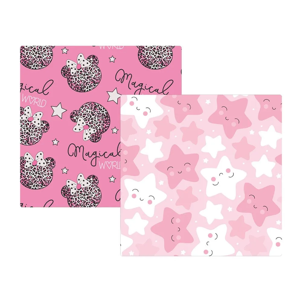 Microfibre baby hooded towels 2 packs - tiger head / pink stars