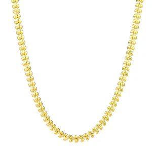Nature Leaf Charm Necklace in 18K Gold Plated Steel