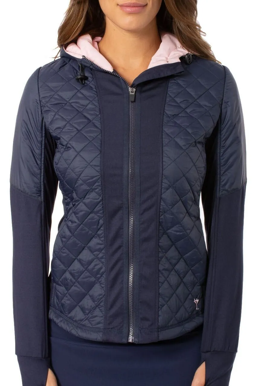 Navy Hooded Windbreaker Jacket