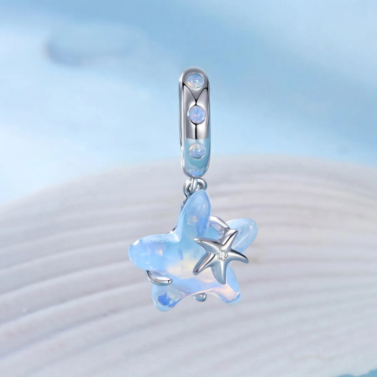 Ocean Starfish & Crystal Dangle Charm