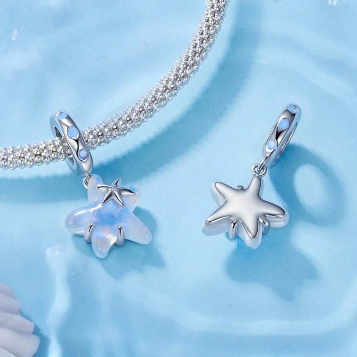 Ocean Starfish & Crystal Dangle Charm