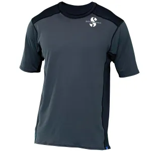 Open Box ScubaPro Men's UPF 50 Channel Flow Short Sleeve Rash Guard, Graphite, Size: X-Large