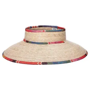 Open Crown Palm Visor Hat with Chin Strap - Makai Hat Co