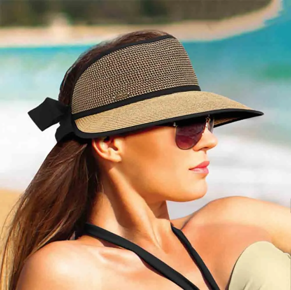 Open Crown Sun Visor Hat for Ponytail - Sun 'n' Sands Hats