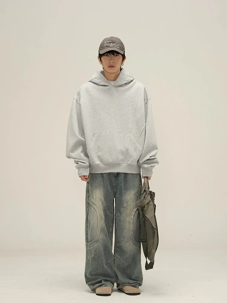 Oversized Paneled Stitch Hoodie