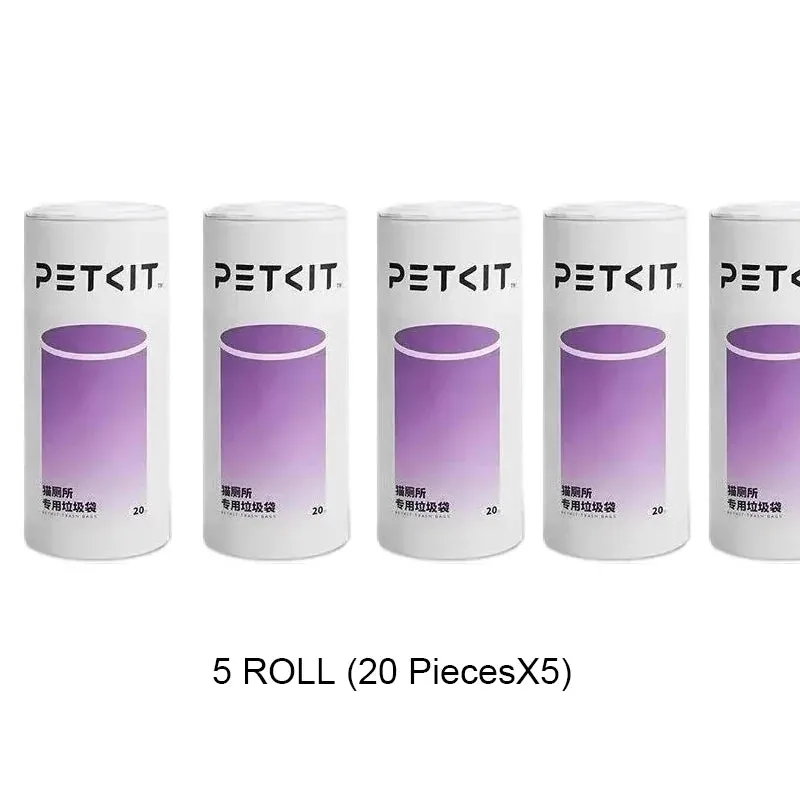 PETKIT PuraX PuraMax Replaced Waste Bags-5 Rolls, Portable Cat Litter Waste Receptacles Bags for Self-Cleaning Cat Litter Box
