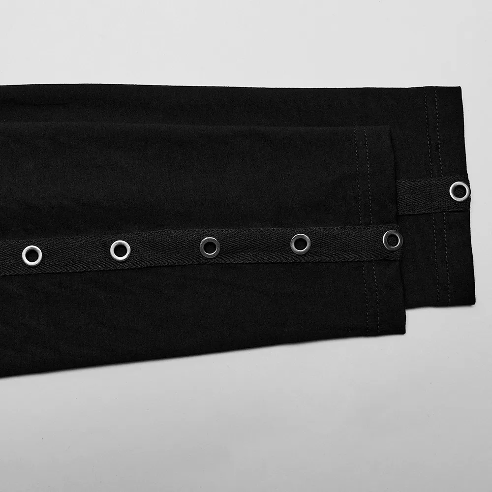 Punk Men's High Collar Top with Spiked Details