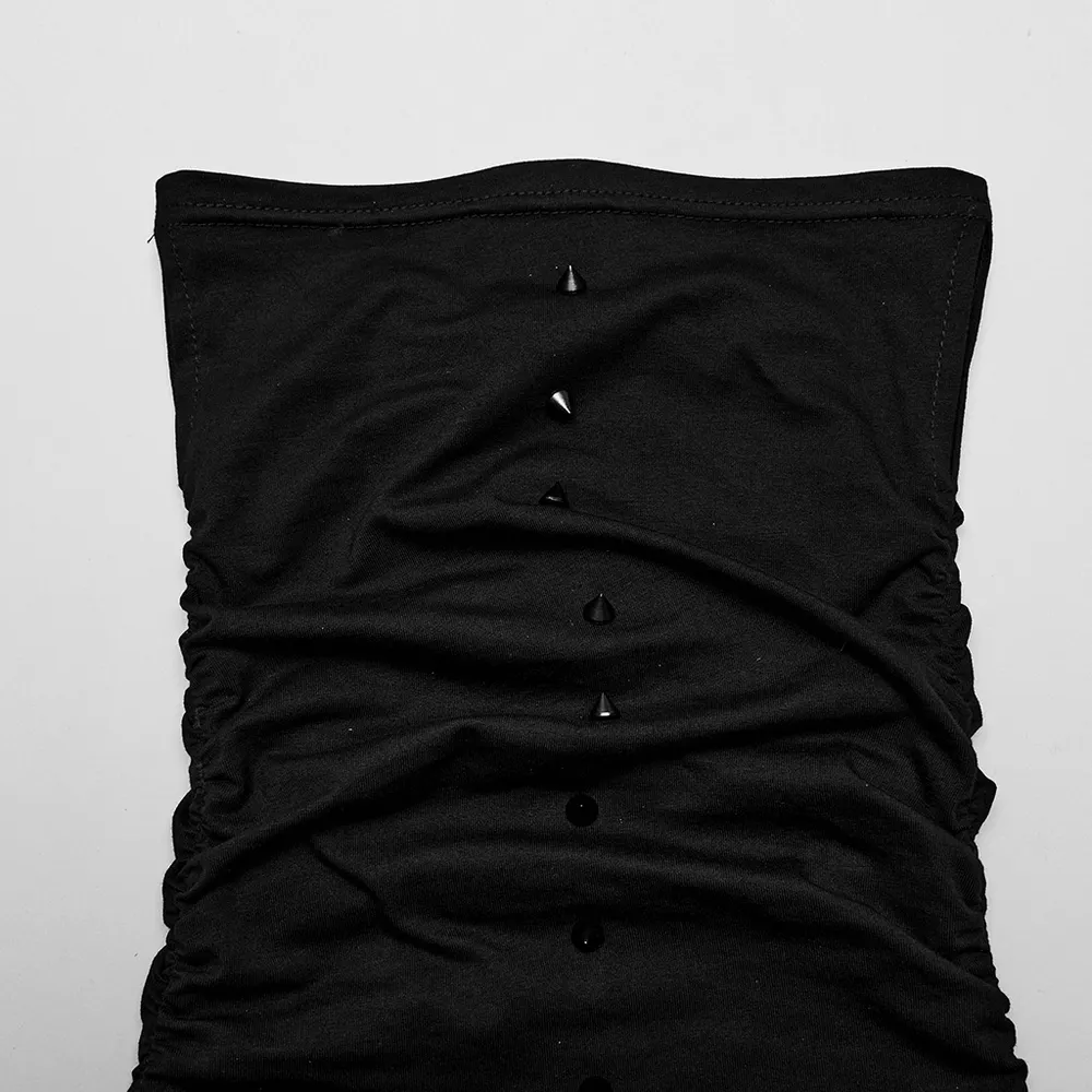 Punk Men's High Collar Top with Spiked Details