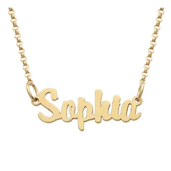 "Sophia"-Copper/Stainless steel/925 Sterling Silver Personalized Mini Name Necklace Adjustable Chain 16"-20"