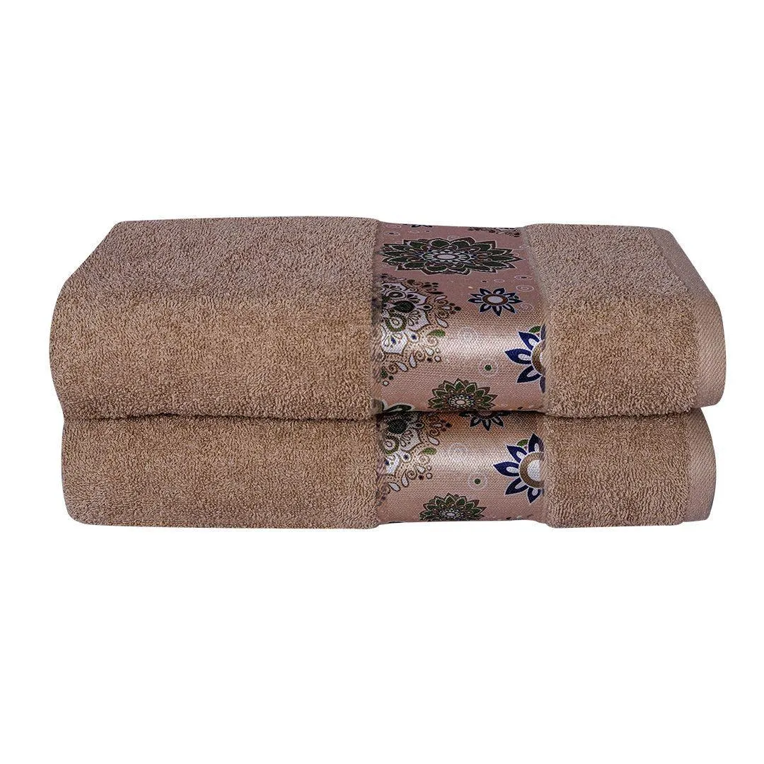 Rangoli Century 450 GSM Cotton Bath Towel Set of 2 (Size: 71x147 CM)