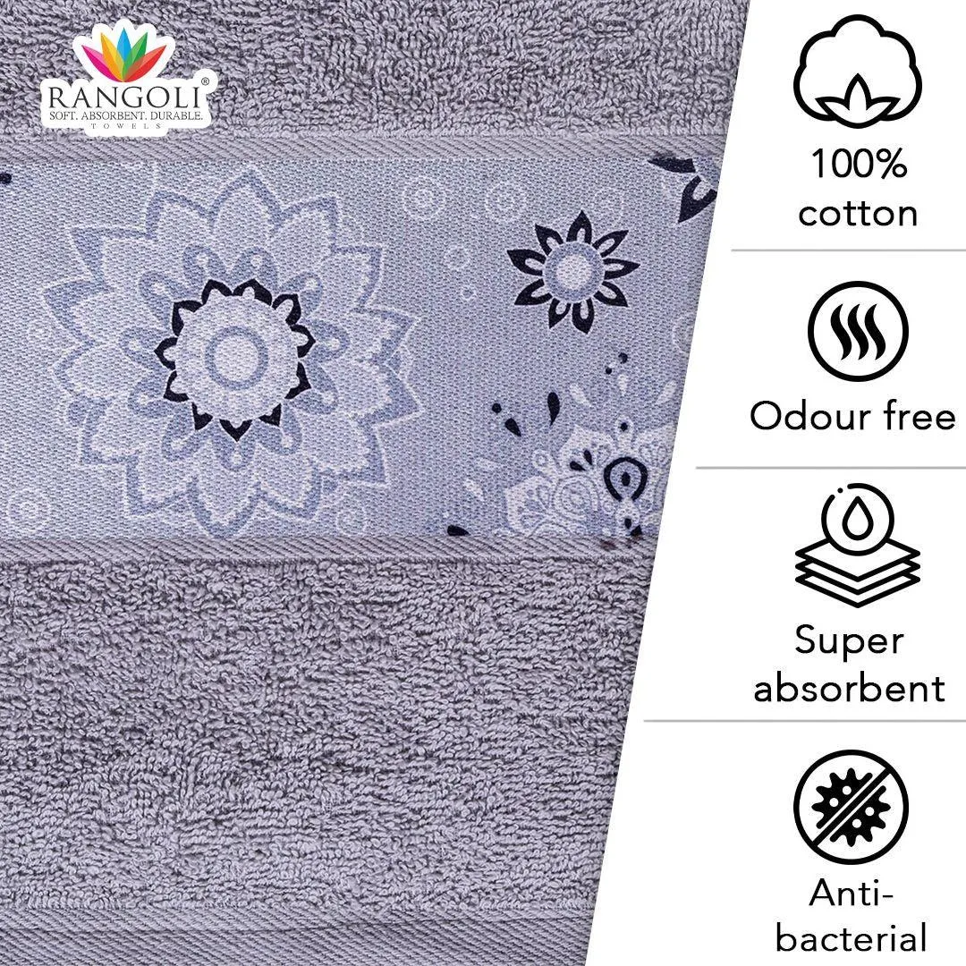 Rangoli Century 450 GSM Cotton Bath Towel Set of 2 (Size: 71x147 CM)