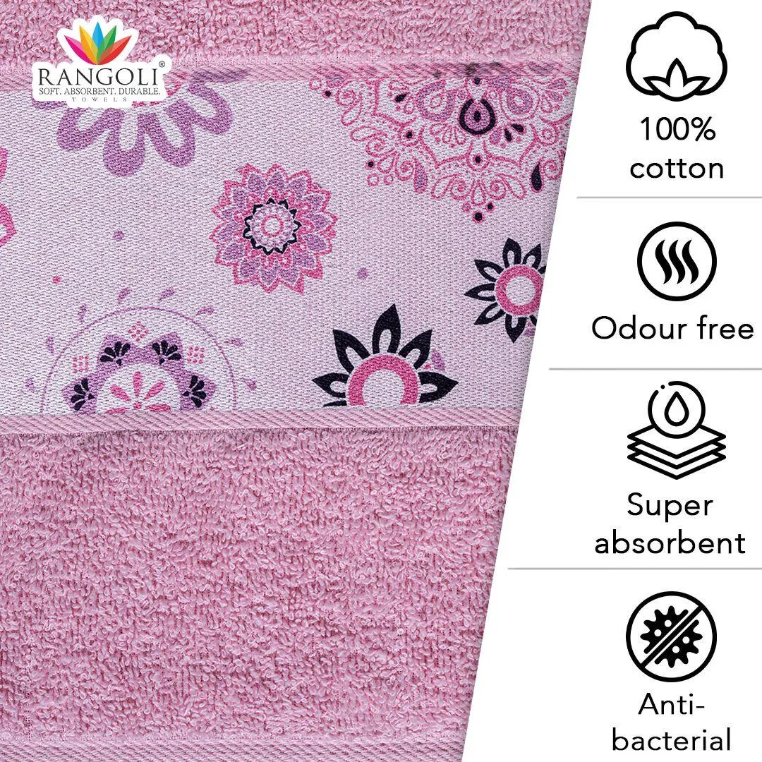 Rangoli Century 450 GSM Cotton Bath Towel Set of 2 (Size: 71x147 CM)