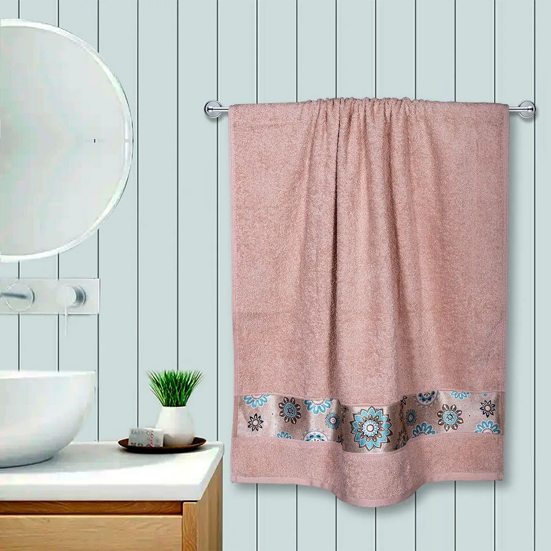 Rangoli Century 450 GSM Cotton Bath Towel Set of 2 (Size: 71x147 CM)