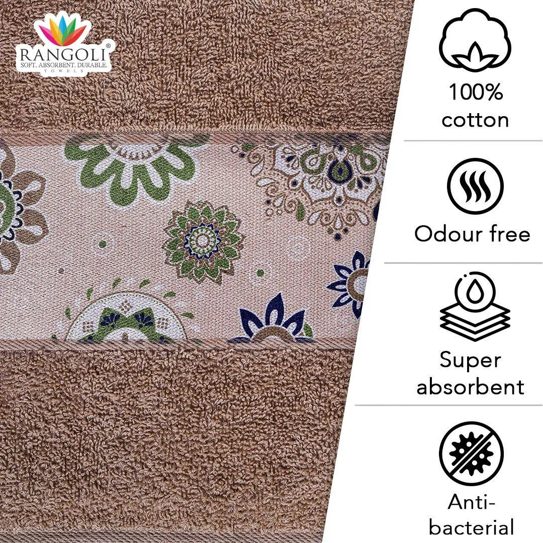 Rangoli Century 450 GSM Cotton Bath Towel Set of 2 (Size: 71x147 CM)