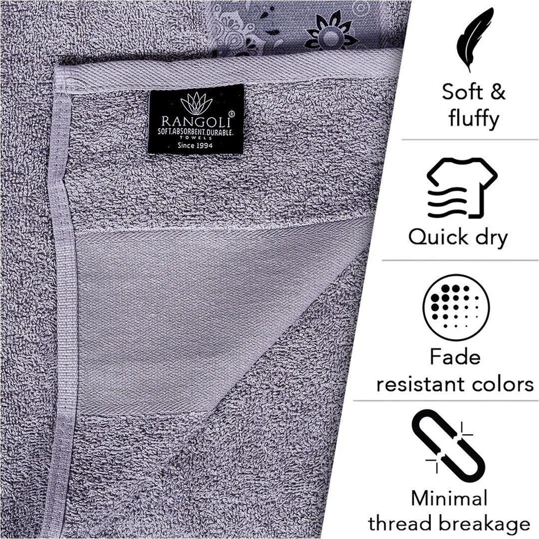 Rangoli Century 450 GSM Cotton Bath Towel Set of 2 (Size: 71x147 CM)