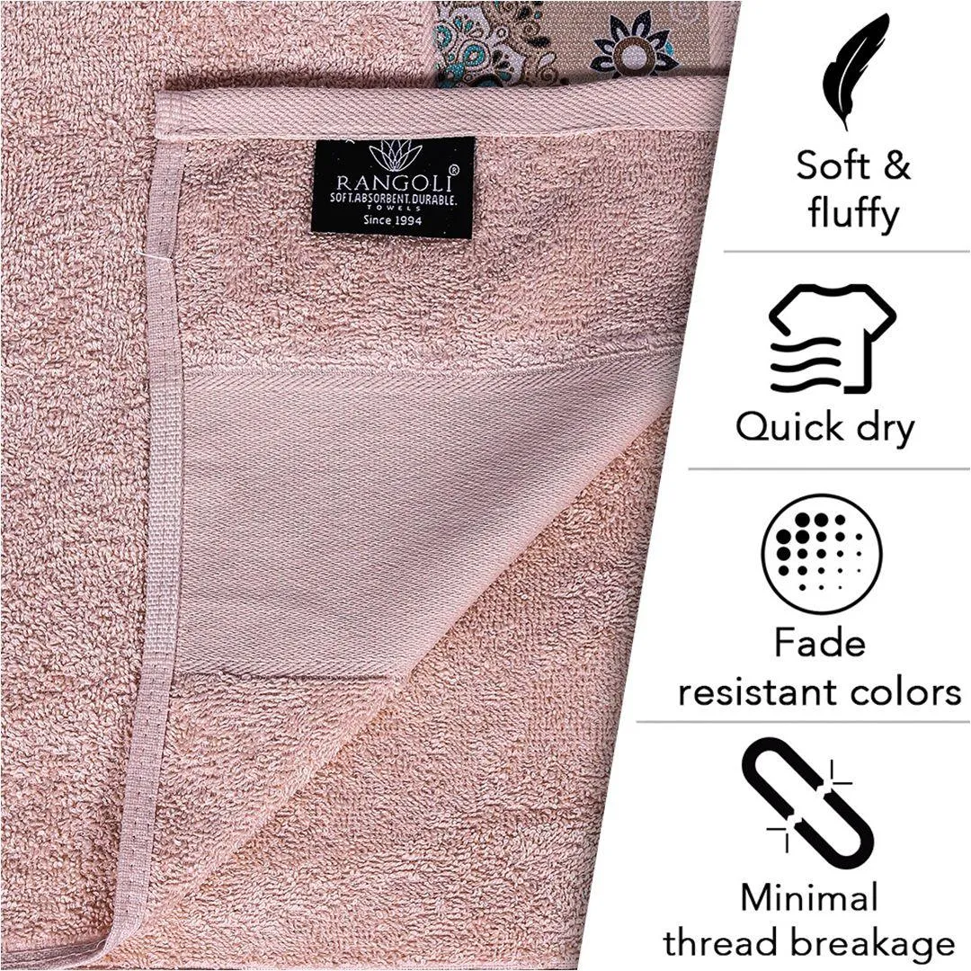 Rangoli Century 450 GSM Cotton Bath Towel Set of 2 (Size: 71x147 CM)
