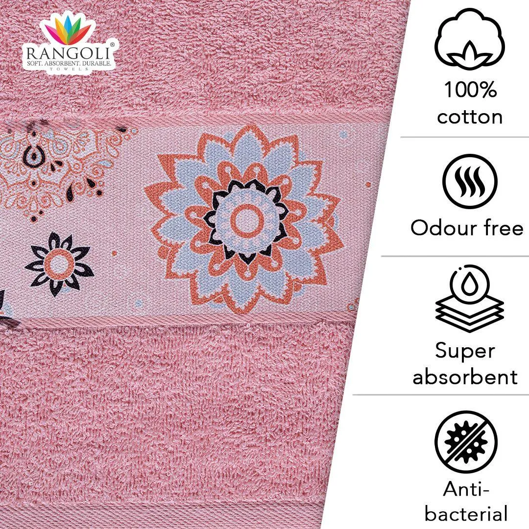 Rangoli Century 450 GSM Cotton Bath Towel Set of 2 (Size: 71x147 CM)