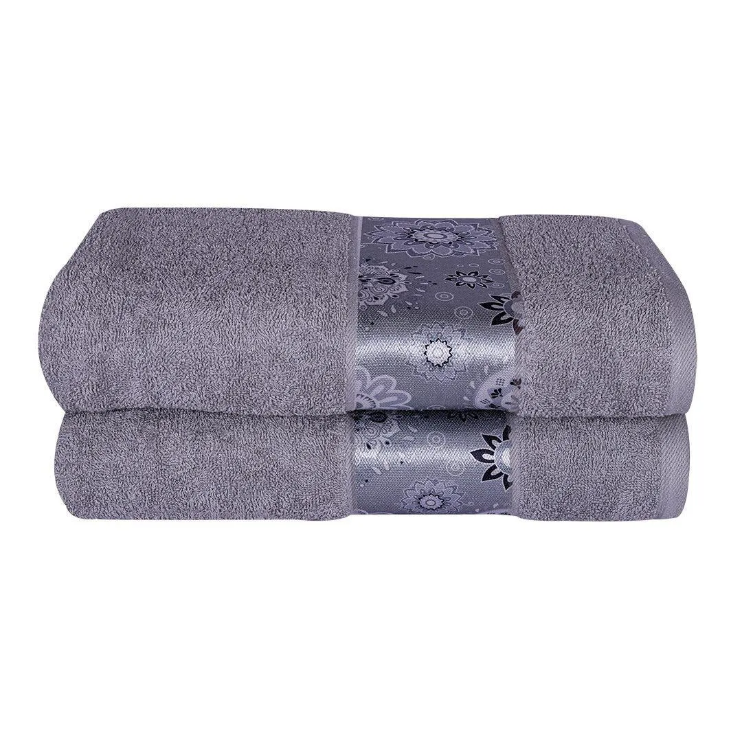 Rangoli Century 450 GSM Cotton Bath Towel Set of 2 (Size: 71x147 CM)
