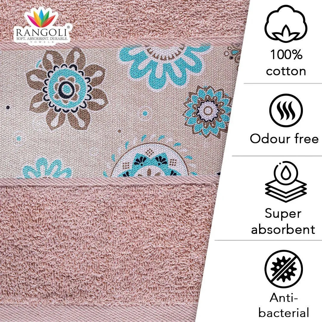 Rangoli Century 450 GSM Cotton Bath Towel Set of 2 (Size: 71x147 CM)