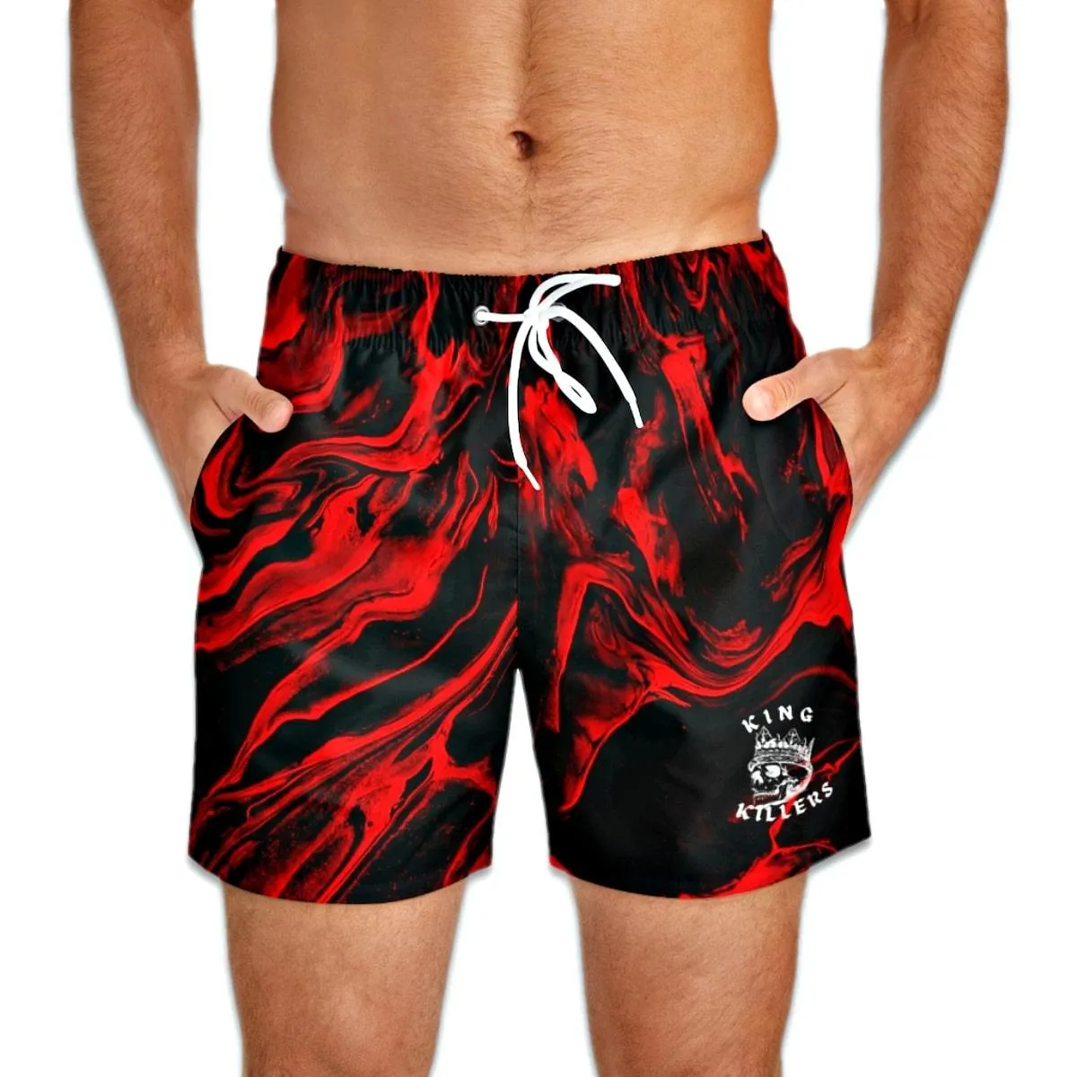 Red Lava Swim Trunks