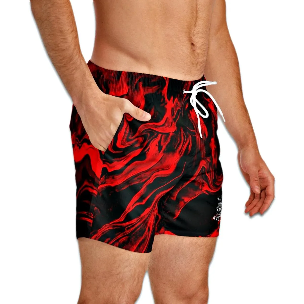 Red Lava Swim Trunks