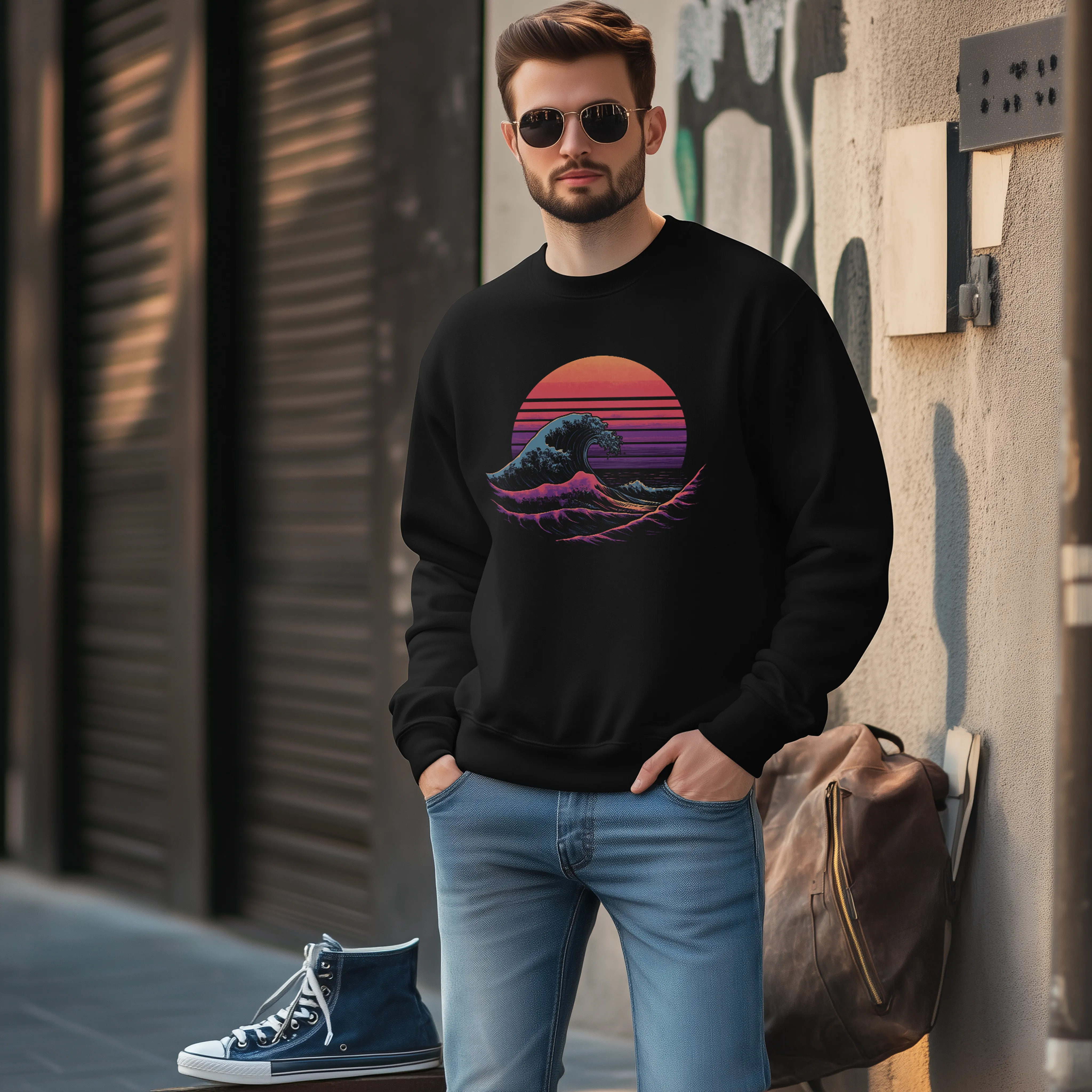 Retrowave Sun Graphic Sweatshirt