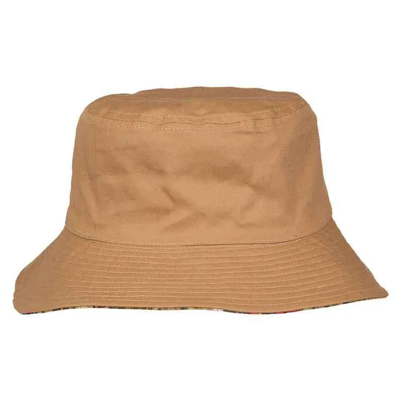 Reversible Floral Print-Solid Color Bucket Hat - Karen Keith Hats