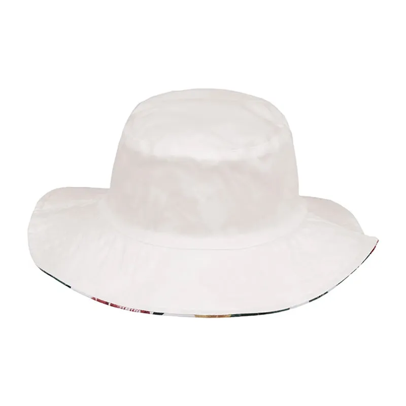 Reversible Floral Print-Solid Color Bucket Hat - Karen Keith Hats