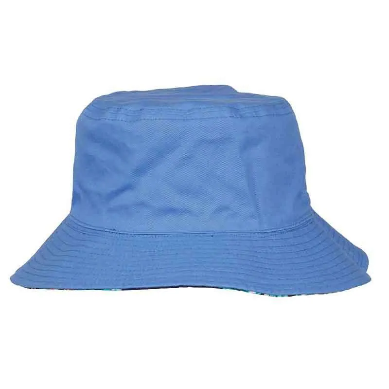 Reversible Floral Print-Solid Color Bucket Hat - Karen Keith Hats