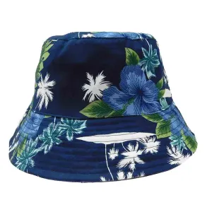 Reversible Floral Print-Solid Color Bucket Hat - Karen Keith Hats