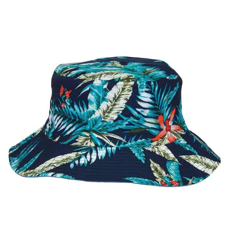 Reversible Floral Print-Solid Color Bucket Hat - Karen Keith Hats