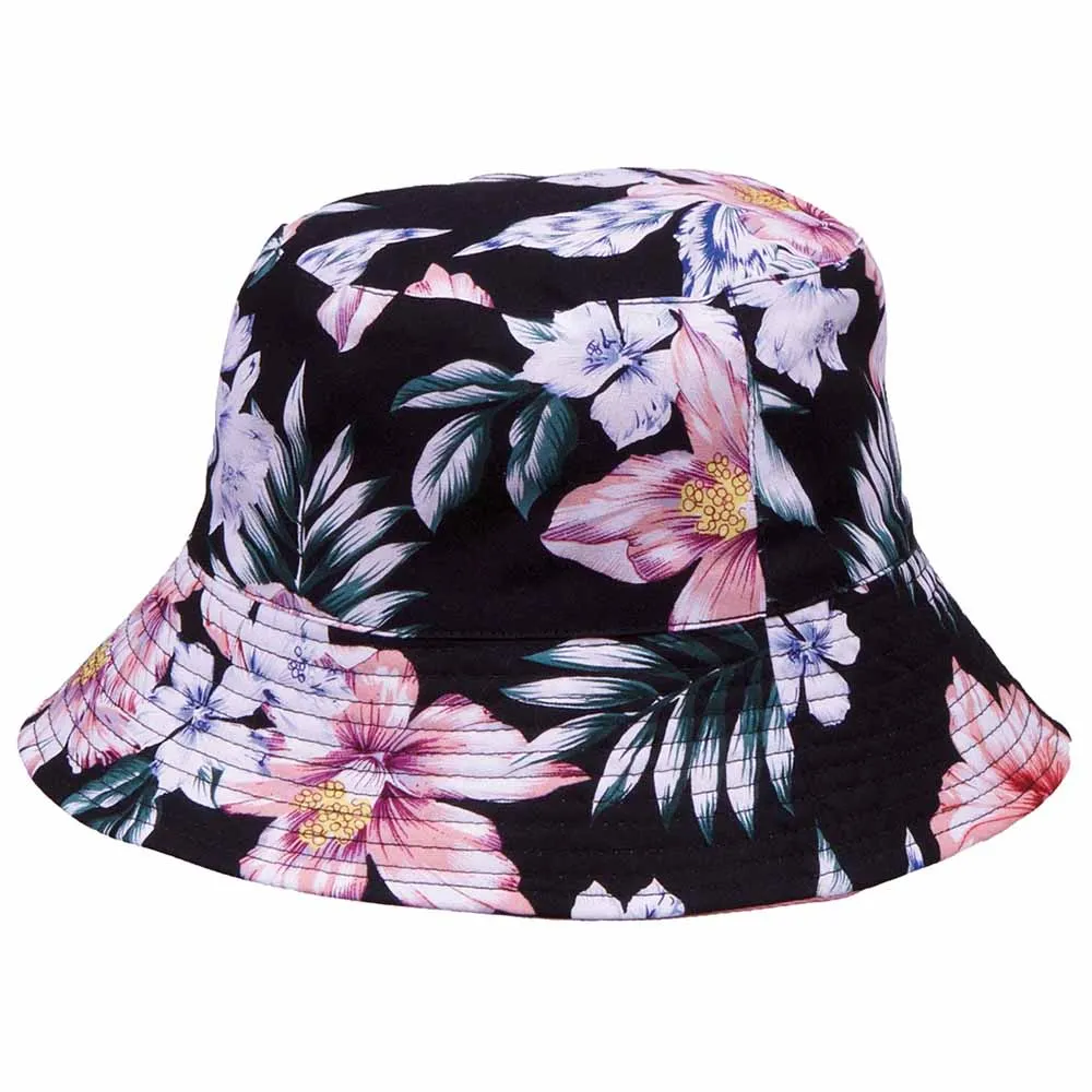 Reversible Floral Print-Solid Color Bucket Hat - Karen Keith Hats