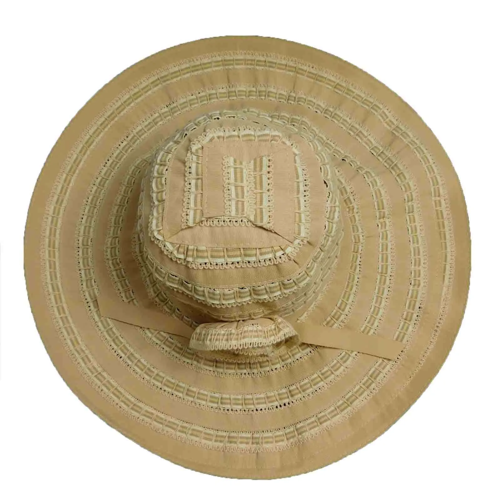 Ribbon and Lace Wide Brim Sun Hat - Jeanne Simmons Hats