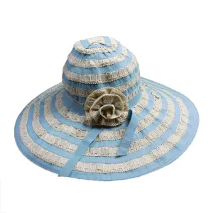 Ribbon and Lace Wide Brim Sun Hat - Jeanne Simmons Hats