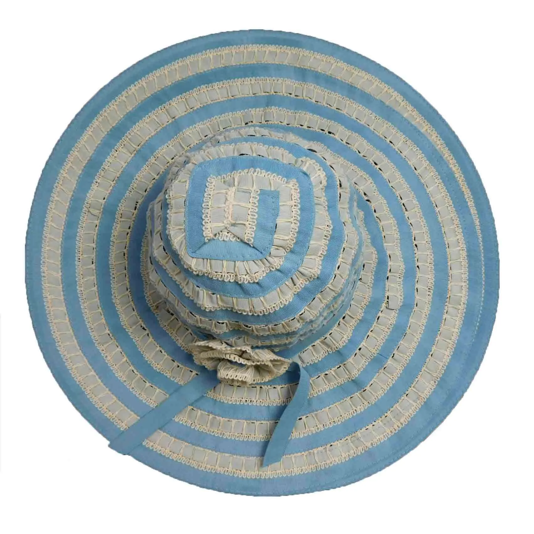 Ribbon and Lace Wide Brim Sun Hat - Jeanne Simmons Hats