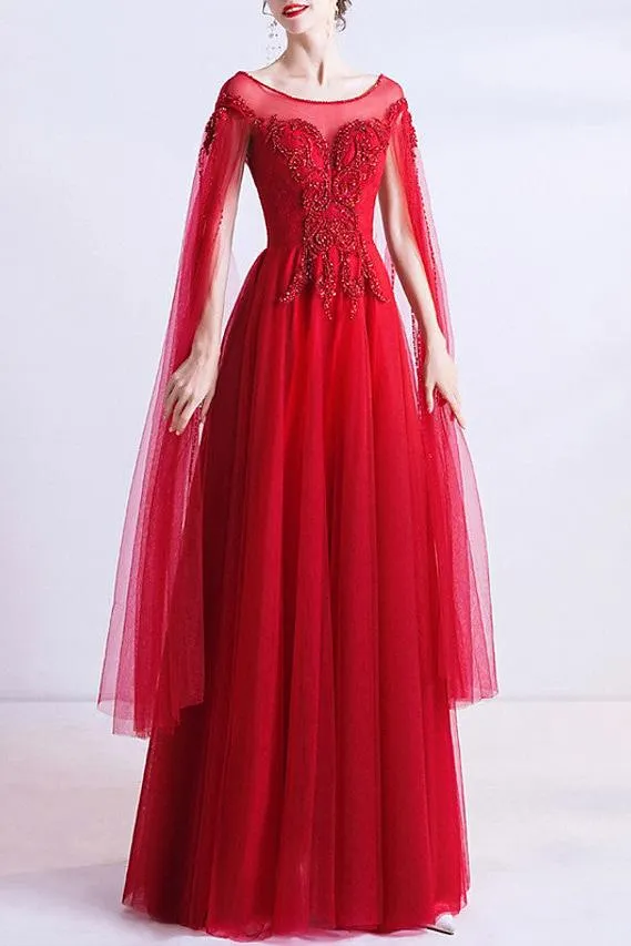 Romantic A-Line Wedding Dress Jewel Organza Cap Sleeve Plus Size Bridal Gowns
