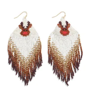 Seed Bead Reindeer Earrings