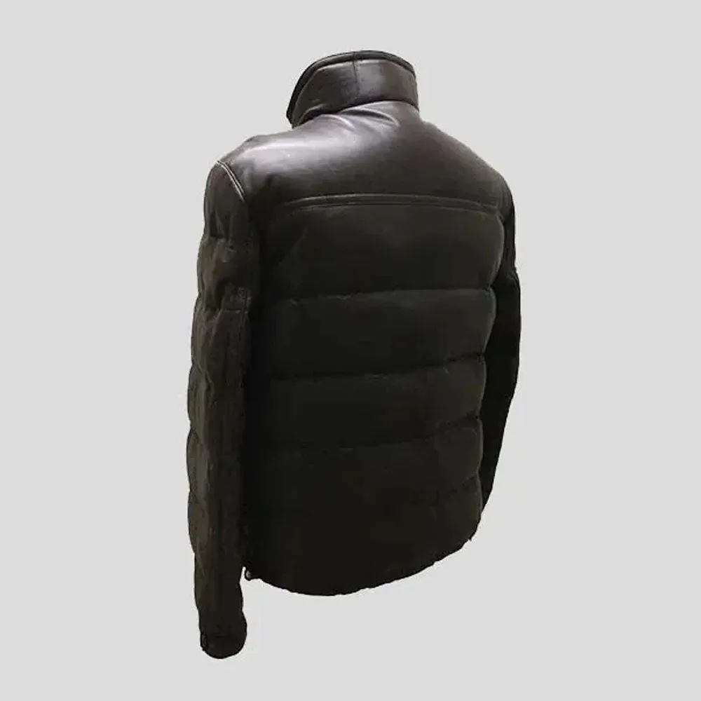 Shop Genuine Puffer Jacket Body Warmer Leather Waistcoat Sleeveless Casual Jacket