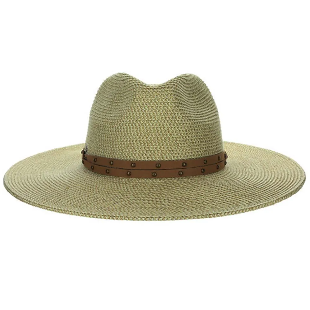 Studded Band Wide Brim Safari Hat  - Scala Hats