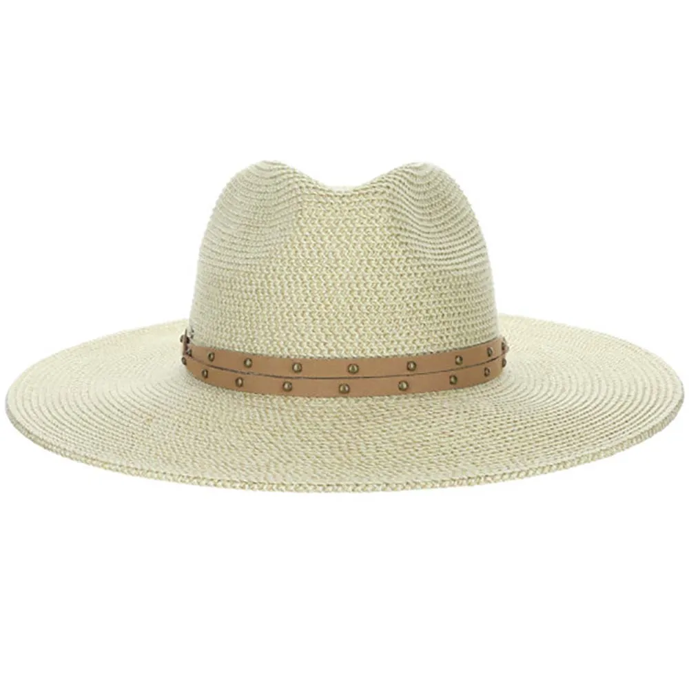 Studded Band Wide Brim Safari Hat  - Scala Hats