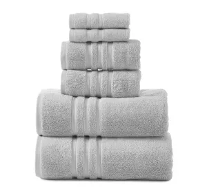 Super Duet 6 Piece 575GSM Cotton Towel Set Silver