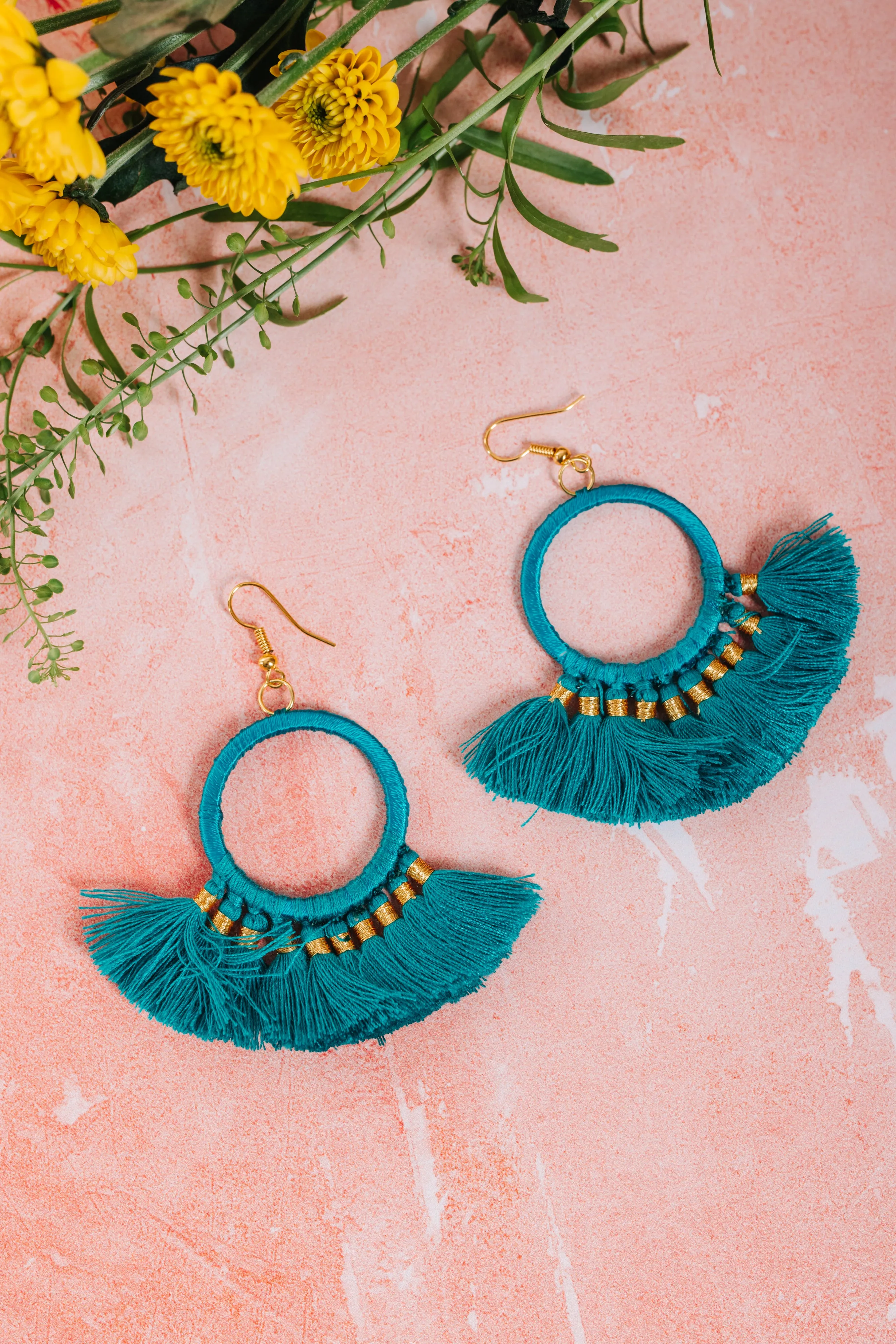 Tassel Earrings - Dark Turquoise (EAR 059)