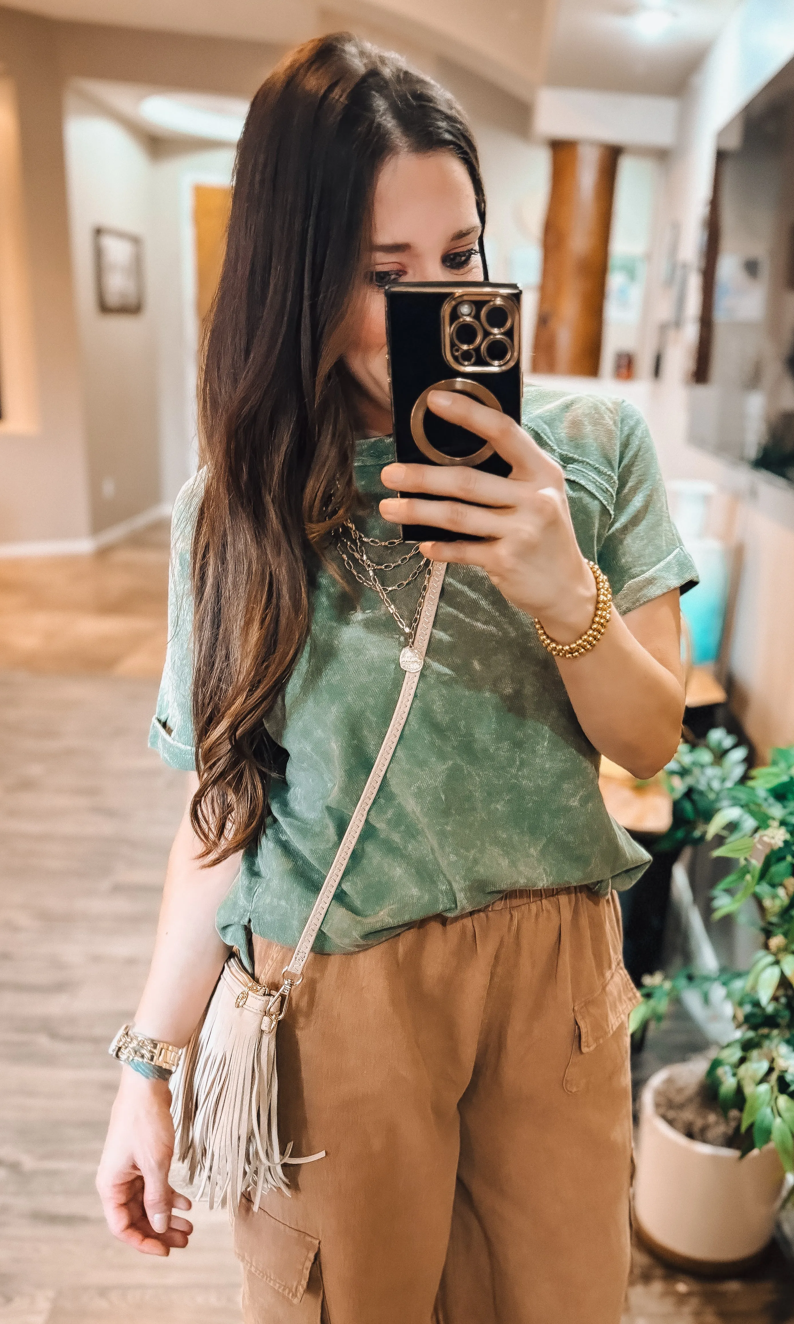 Terry Acid Wash Short Cuff Sleeve Pullover