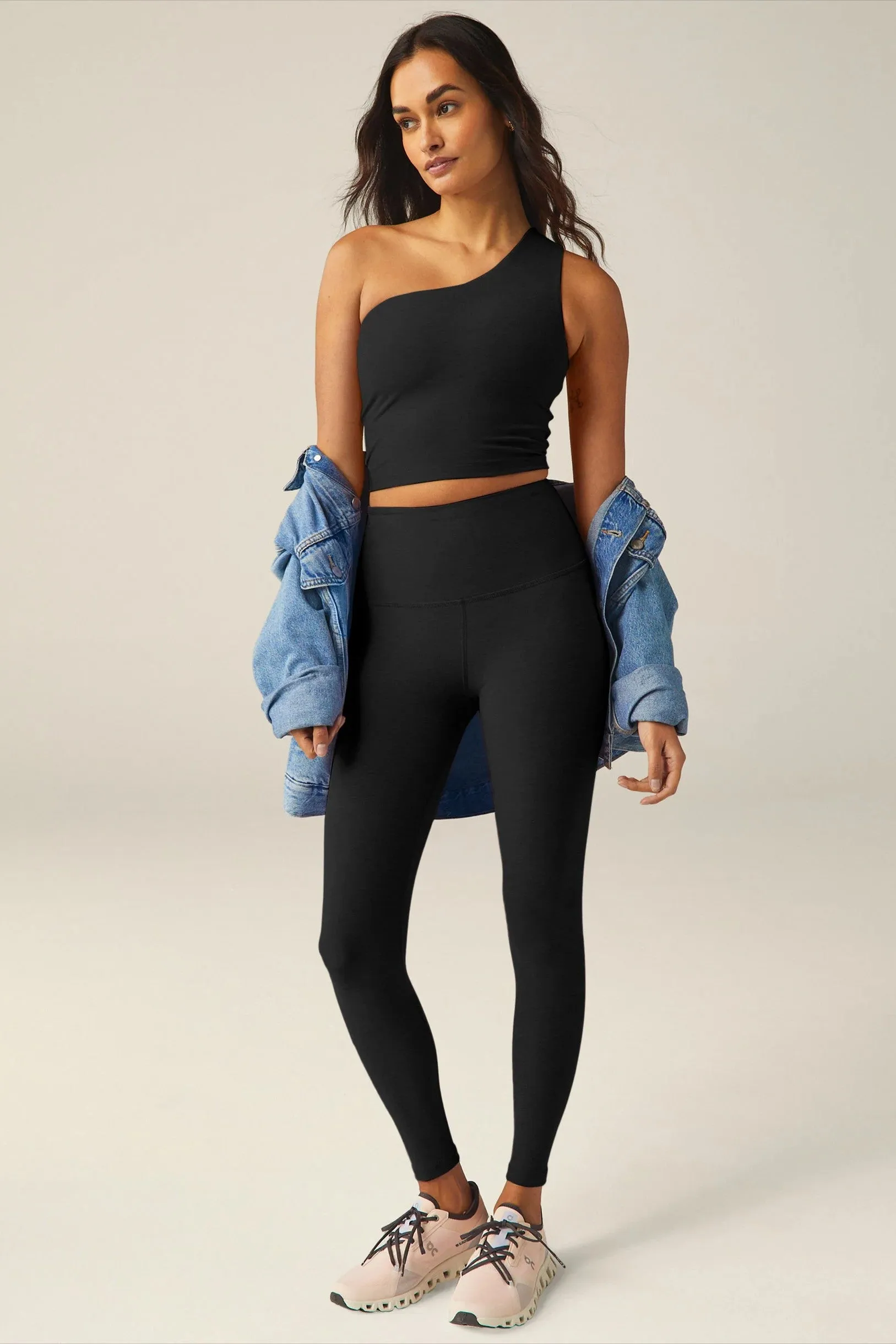 The Bold Shoulder Cropped Tank - Darkest Night