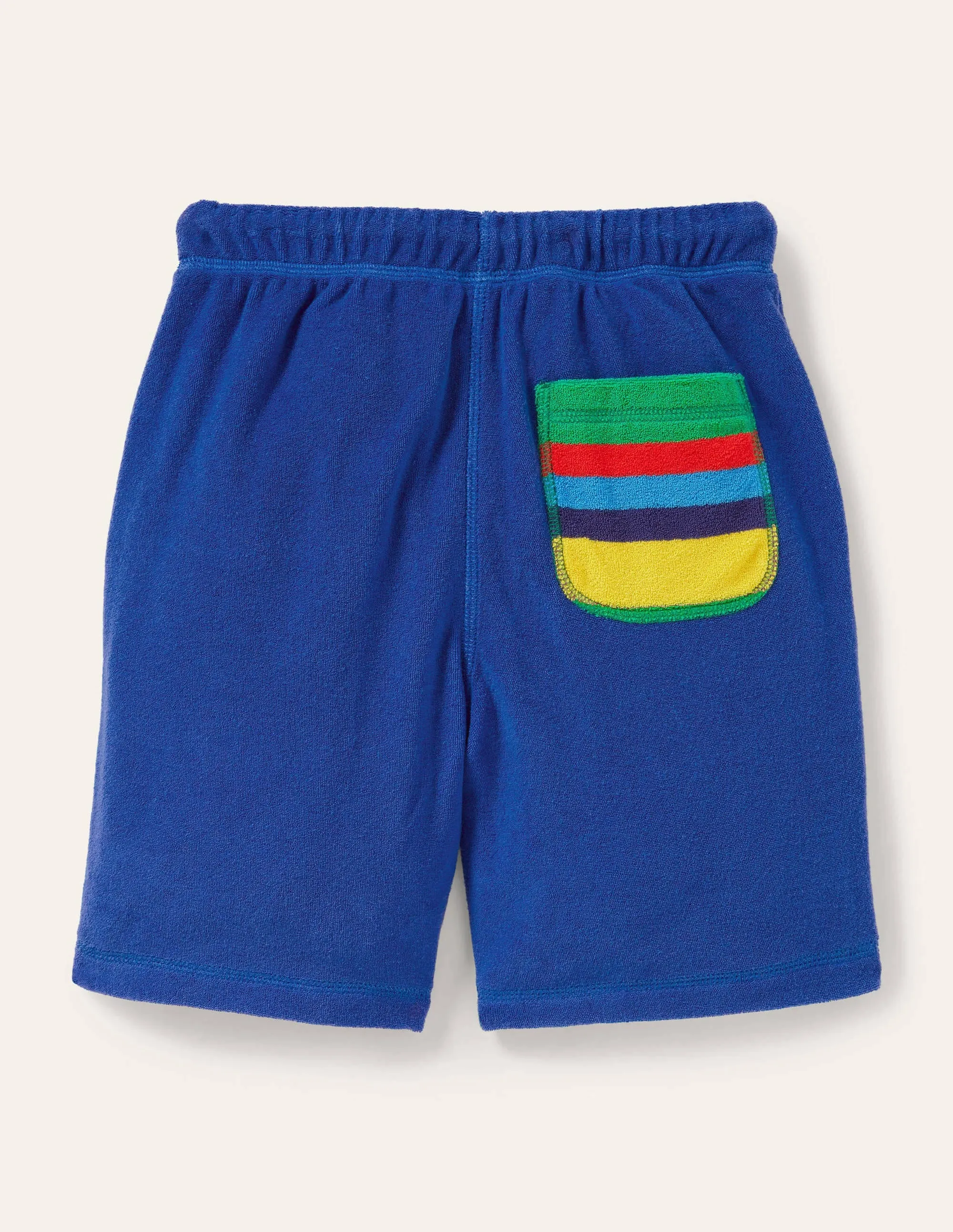 Towelling Sweatshorts-Blue Wave Rainbow