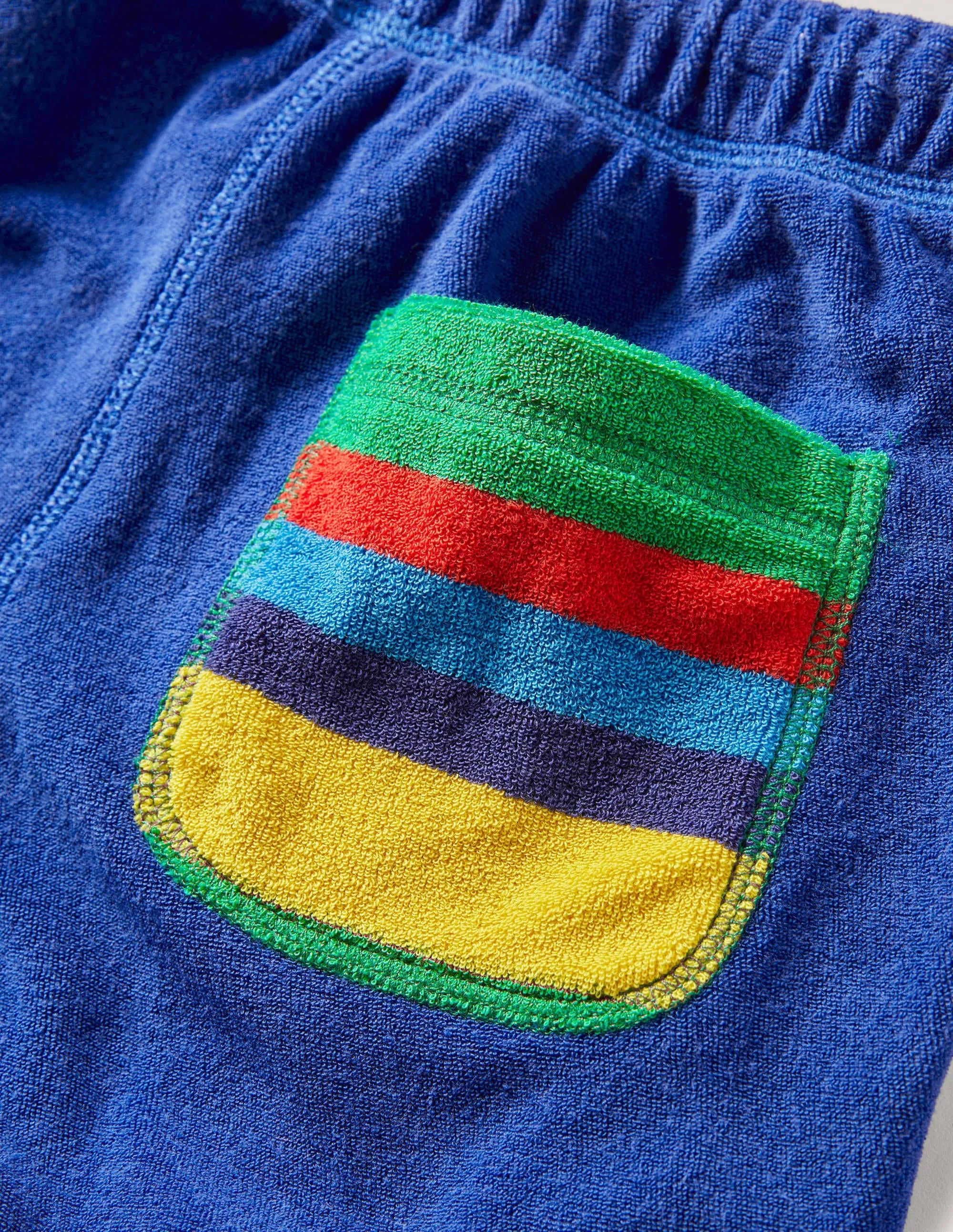 Towelling Sweatshorts-Blue Wave Rainbow