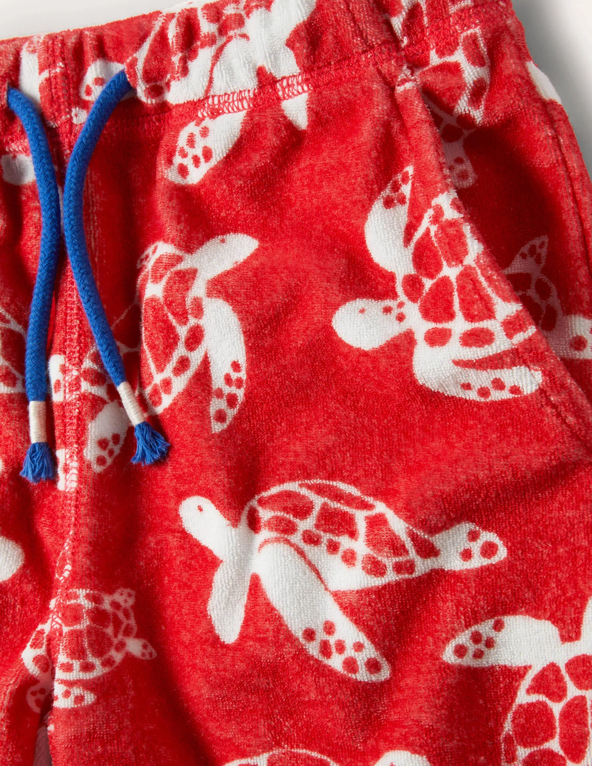 Towelling Sweatshorts-Strawberry Tart Red Turtles