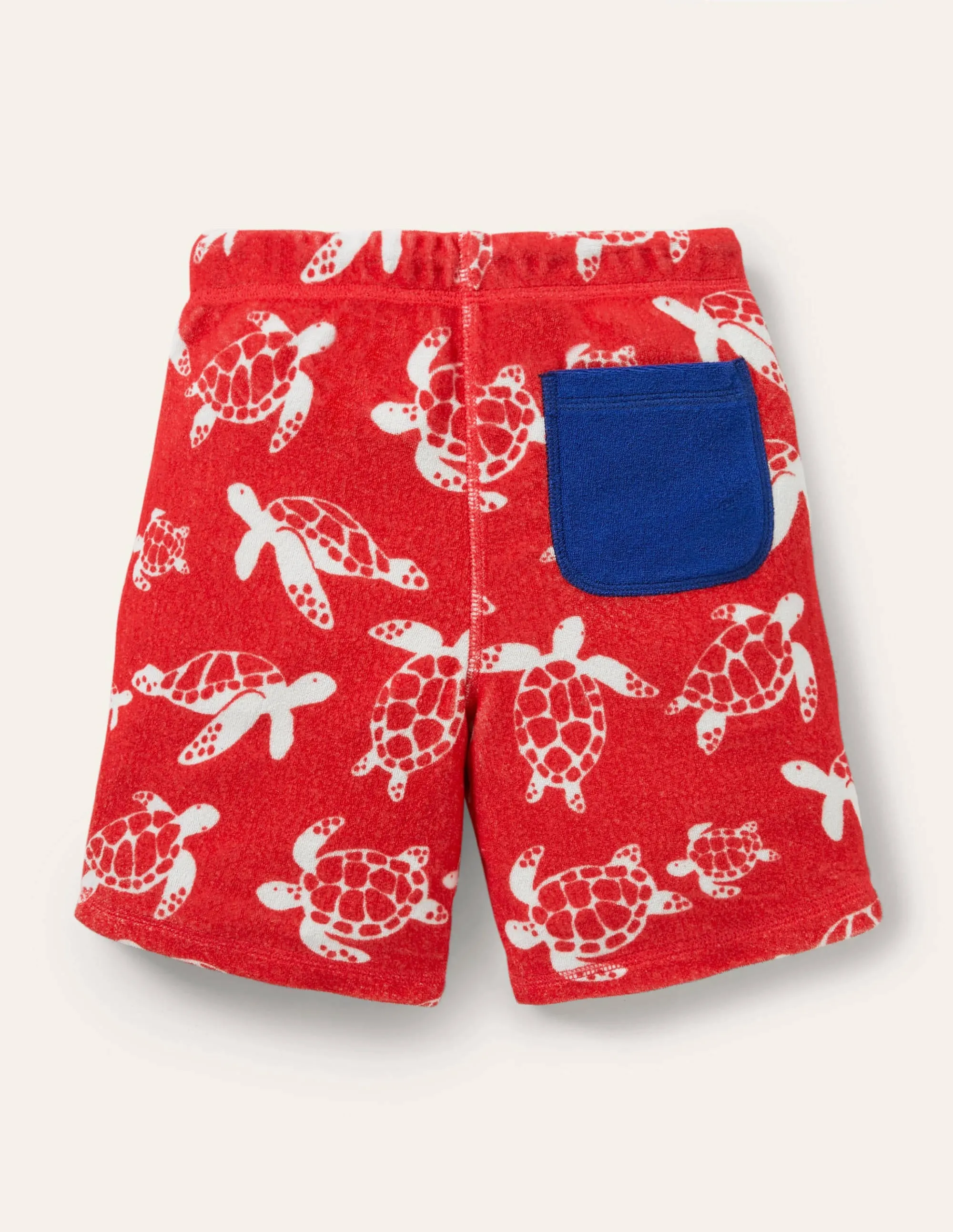 Towelling Sweatshorts-Strawberry Tart Red Turtles