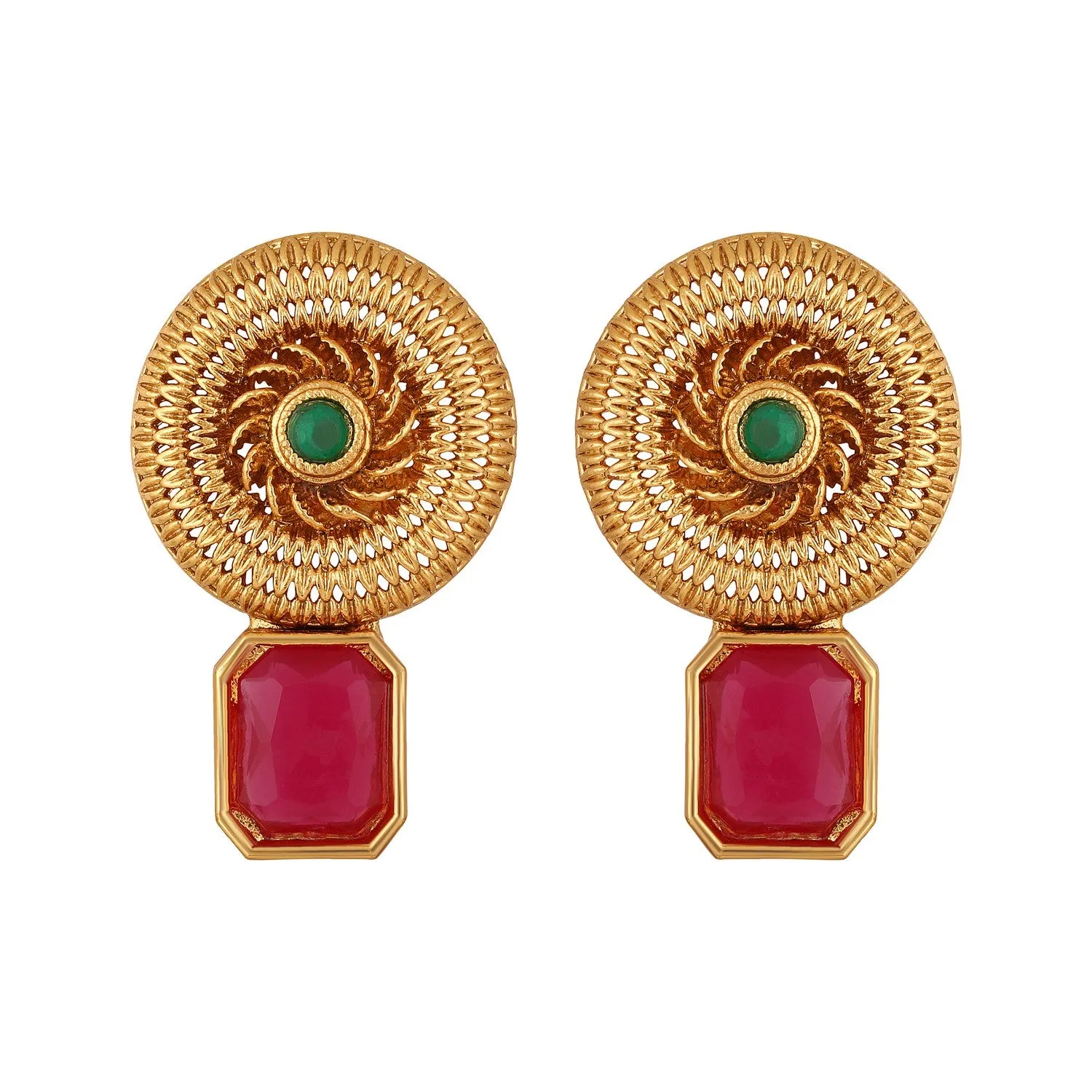 Traditional Multicolour Circular Shaped Chokar Necklace Set